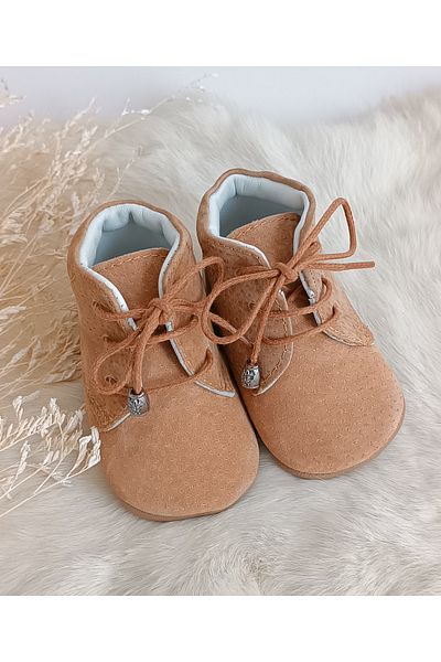 Hodore Nubuck Camel Genuine Leather Baby Boots