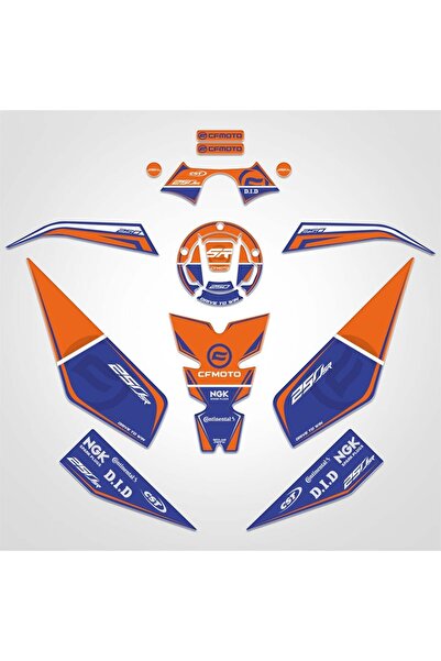 Redline Grafik Cf moto 250sr Full Tank Pad Set Turuncu Lacivert 250 SR