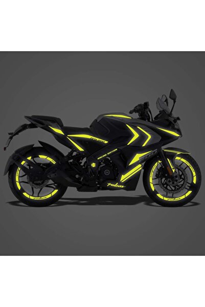 Redline Grafik Bajaj Pulsar RS 200 Full Sticker Set Custom Neon Sarı