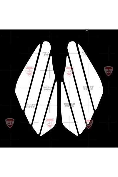 Redline Grafik Stripe Beyaz Depo Yan Pad Universal White Yan Pad Sticker Redl...