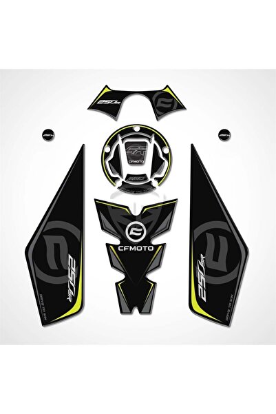 Redline Grafik Cf moto 250 SR Tank Pad Set Gidonlu Siyah-Neon Sarı