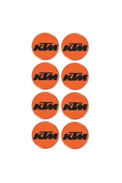 Redline Grafik Ktm Logo 8'li Koruma Takozu 3D Sticker Etiket Turuncu Siyah