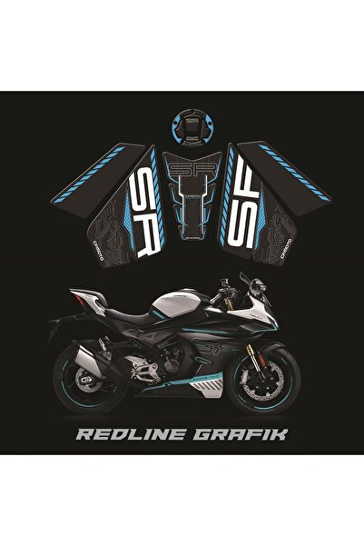 Redline Grafik CF Moto 450SR Tank Pad Set Mavi Beyaz Siyah Redlinegrafik