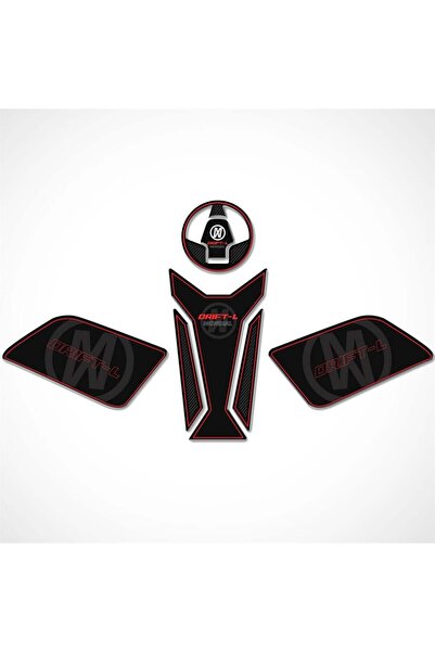 Redline Grafik Mondial Drift L Tank Pad Set Siyah-Kırmızı tasarım