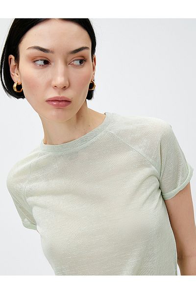 Koton T-shirt Raglan μανίκι με λαιμόκοψη
