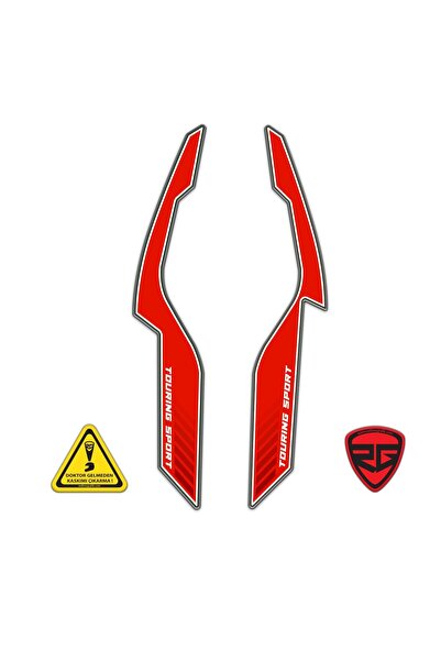 Redline Grafik Bajaj Dominar D250 Arka-Yan Kuyruk Pad Set Siyah-Kırmızı Redli...
