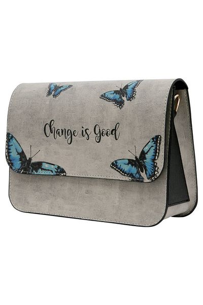 Dogo Women's Vegan Leather Gray Handbag - Change Is Good Design