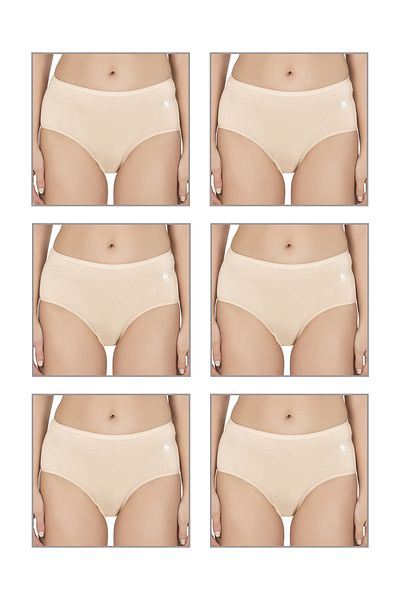 ÖZKAN underwear Özkan 23922 6 Pack Women's Cotton Modal Flexible Soft High Waist Bato Panties