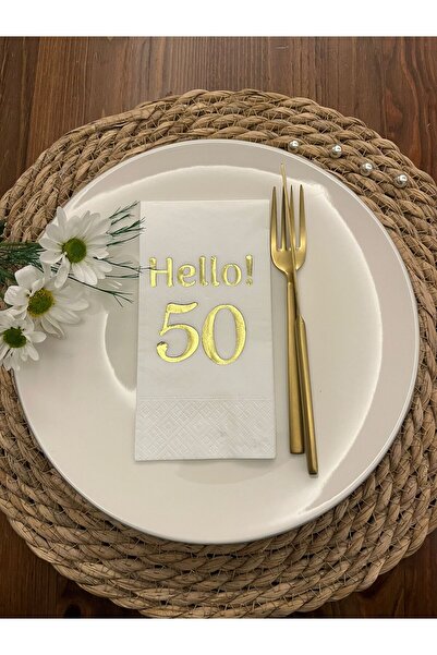 kidspartim مناديل هالو بيضاء مذهبة باللون الذهبي، 16 قطعة