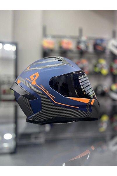 MTS Helmets Kapalı Full Face Kask Mavi Siyah Vizörlü
