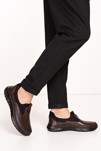 Gondol Erkek Hakiki Deri Hafif Esnek Kaymaz Taban Ayakkabı Af.1956