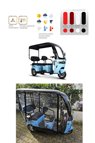 motor tente market mtm Kuba Optimus Max 3 Tekerli Motor Brandası - Siyah