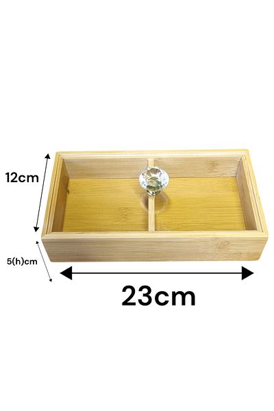 Kitchen Way Bamboo Breakfast Dragee Organizer - 2 Compartments with Lid Kw-165 Fma 001659