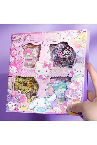 Choice Characters Party-b Hello Kitty Sanrio Non-repeating 100-piece Sticker Set Cinnamoroll Kuromi Waterpr