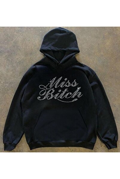 MAYDAY CULTURE Missbitch Y2k - Φούτερ με μοτίβο από μαύρη πέτρα