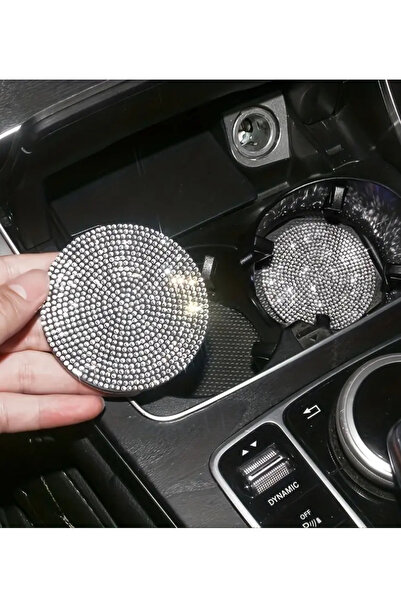 Oasis Life Araç Içi Bardak Altlık,taşlı Araba Bardaklık 2 Adet,araba Bardak Altlığı,taşlı Araba Aksesuar