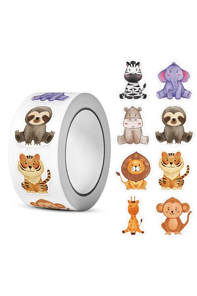 Choice Syf-194 500pcs/roll Heterotypic Grassland Animals Stickers 2.5cm/1.0'' Graffiti Game Art Labels Lear