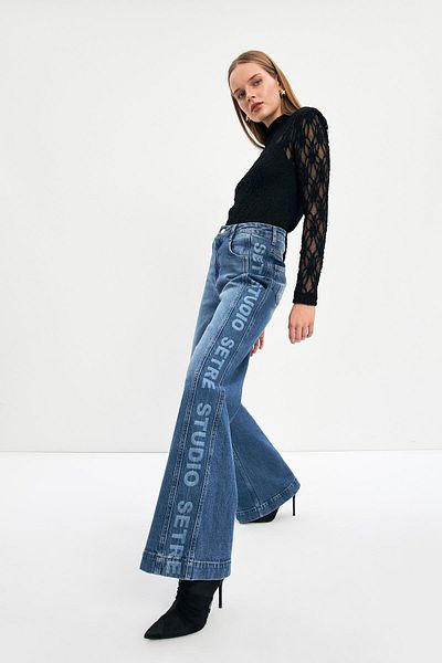 Setre Pantaloni de blugi - Detaliu lateral cu o singură dungă