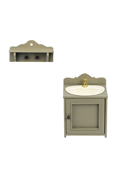 Choice أثاث محاكاة مصغر من ريترو جرين بمقياس 1:6، ملحقات منزل عائلة bjd ob11، طاولة غسيل حديدية