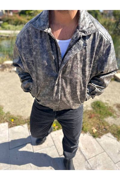 elkumoda Αδιάβροχο και αντιανεμικό καπιτονέ δερμάτινο μπουφάν Oversize - Φερμουάρ, Γέμισμα Micro Gel