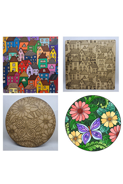 DESTİNA Destina Ahşap Mandala Boyama Seti Fırsat 2