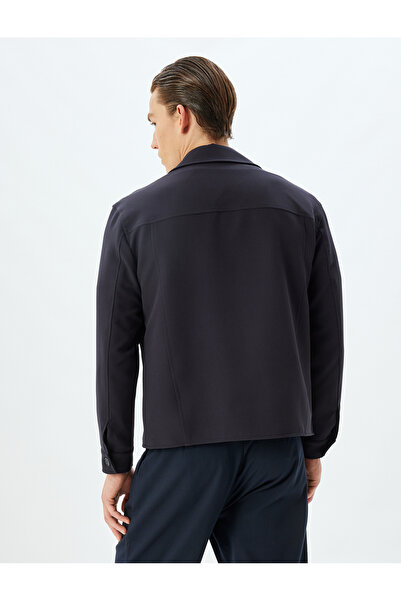 Koton Marineblaue Herren-Erwachsenenjacke 5WAM50019HW