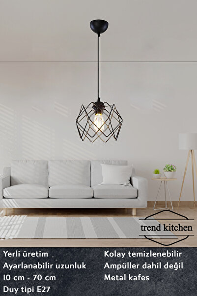 Trend Kitchen 3 Adet Silvano Camsız Avize One Salon,mutfak Sarkıt Avize