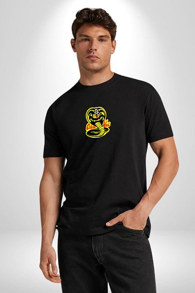 Angemiel Cobra Kai Karete - Kids Snake Logo Series Black Oversize T-Shirt