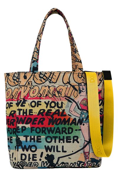 Dogo Women's Vegan Multi-Colored Large Handbag - Wonder Woman Wb Design