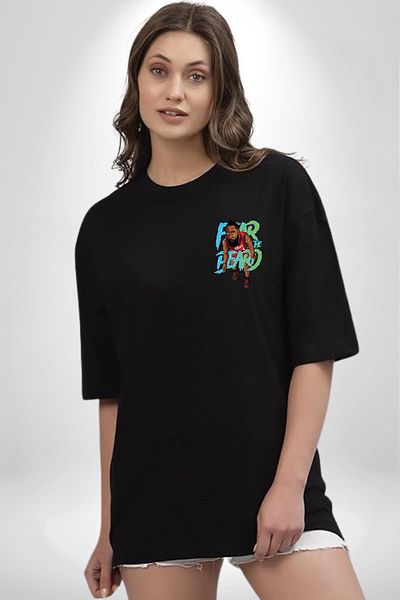 Angemiel James Harden Star Black Oversize Basketball - Women Men Front Left Side Minimal Design