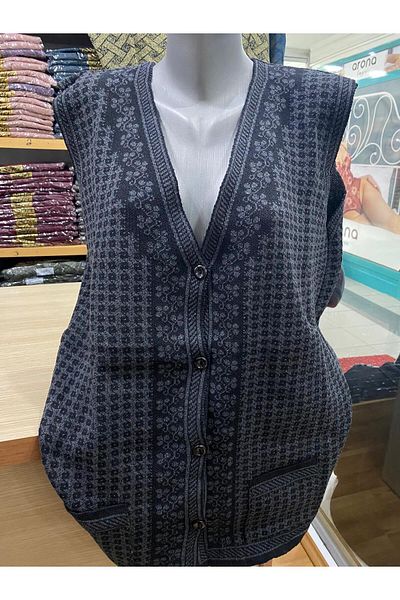 TCR Women's Buttoned Patterned Seasonal Vest with Pockets