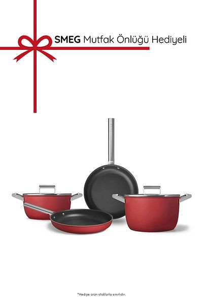 SMEG Cookware 50's Style Prıma Red 4-Piece Pot & Pan Set