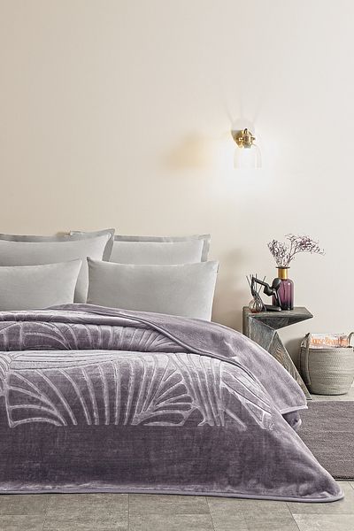 Puffy Pătură Fiona Double Emboss - Ash Purple