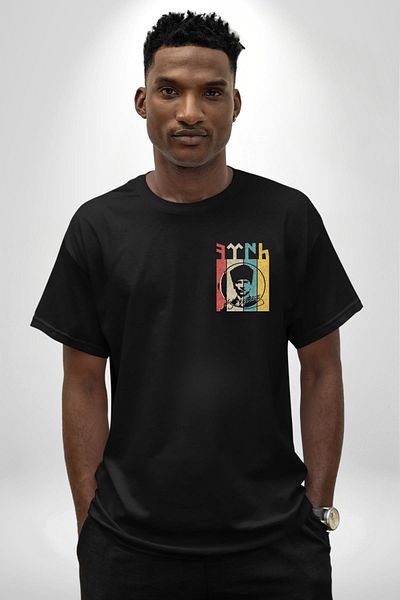 Angemiel Ataturk Signed Black Oversize T-Shirt - Men and Women, Front Left Side Minimal Printed