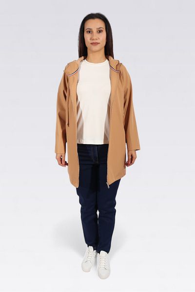 TOLGA SARAÇOĞLU 60122 TRENCH CAMEL CU GLUGĂ