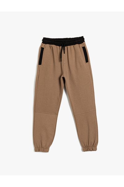 Koton Jogger Sweatpants Color Block Βαμβακερό ράστερ