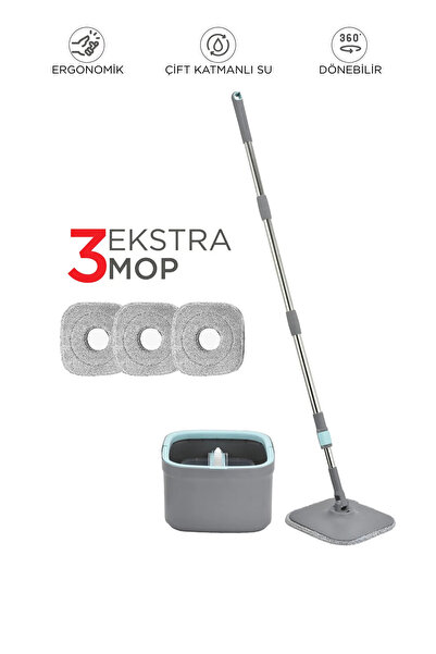 Everest Grup Temiz Kirli Suyu Ayıran Otomatik Temizlik Seti 3 + Extra Mop Bez...