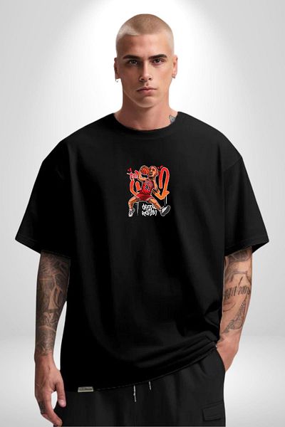 Angemiel Chicago Bulls 91 Dennis Rodman - Black Oversize Women's/Men's T-Shirt
