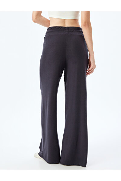 Koton Soft Textured Wide Leg Tie Waist Knitted Sleepwear Bottoms