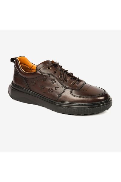 Greyder Men's Brown Genuine Leather Sneaker Shoes 4K1Ua17740-2394