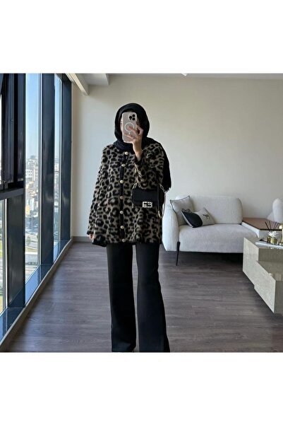 Butik Leopar Triko Hırka