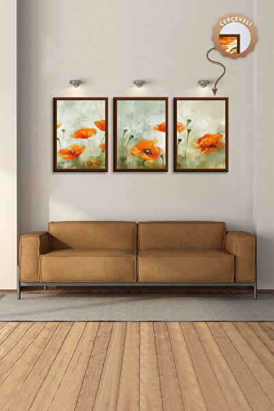 Hagen Salon Tablo Mutfak Duvar Tablosu Seti 3lü Tablo