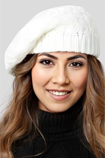 Trenderrs Women's Knitted Knitwear Painter Beret