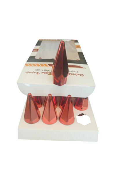 doğruluk galvano universal sivri (mermi) bijon kapağı 17mm parlak kırmızı 20'...