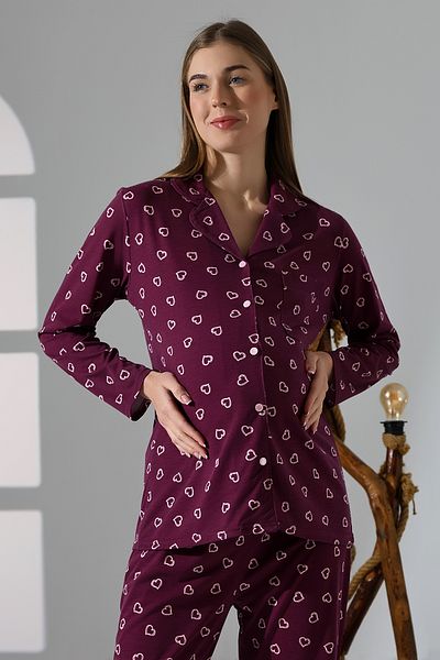 LİKAPA Likapa Combed Cotton Front Buttoned Maternity Long Sleeve Pajama Set