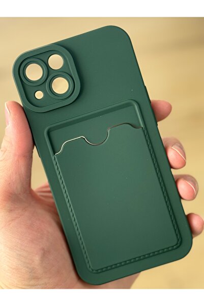 Fibaks Soft Silicone Cover for Apple iPhone 14 Case with Camera Lens Protection Card Holder Wallet