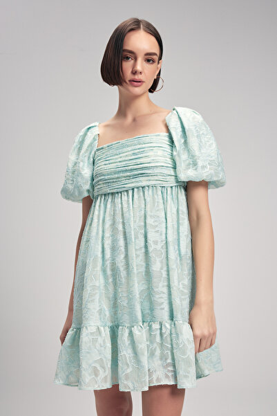 adL Balon Kollu Mini Elbise