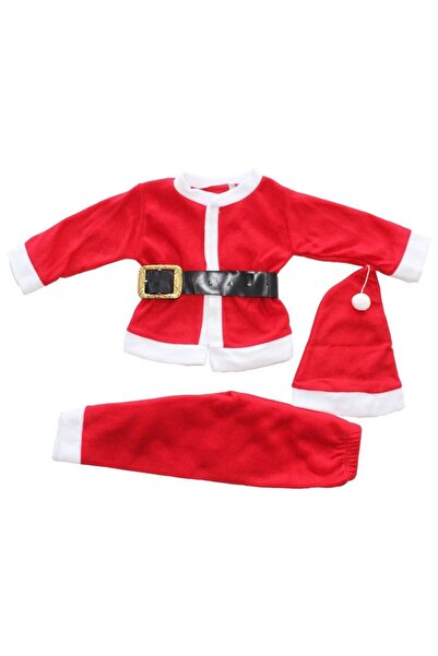 by BebekOdam Santa Claus Kids Unisex Red Belted Hat Suit