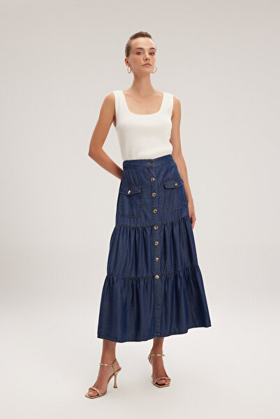 adL Denim Skirt with Pocket Detail