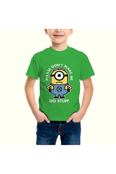 Built By Crazy Minion Please Dont Make Me Do Stuff Tricou unisex pentru copii
